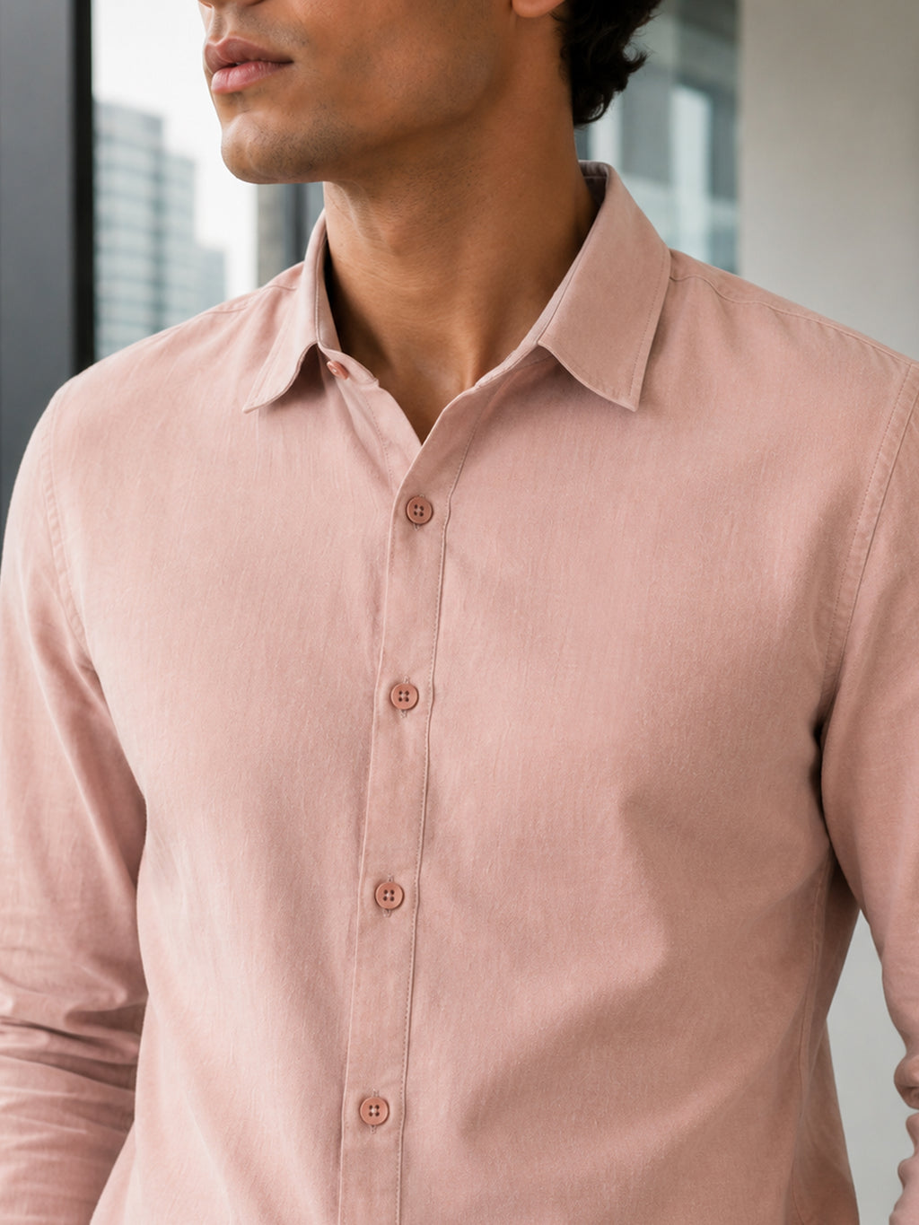 CAHOOT Men's Pink Solid Shirt - view 5