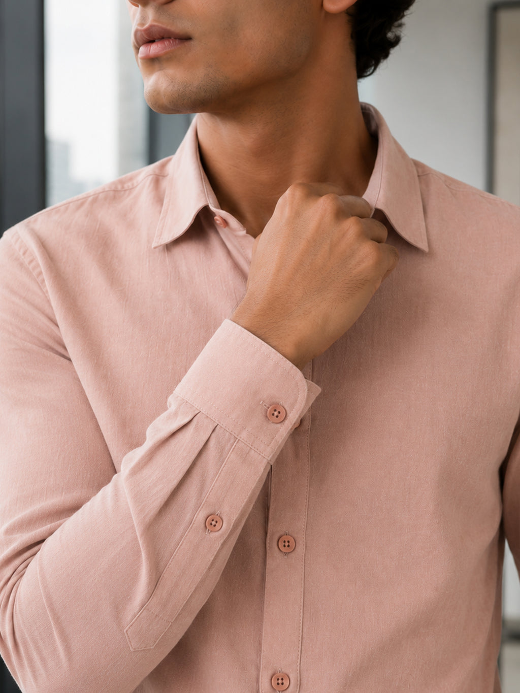 CAHOOT Men's Pink Solid Shirt - view 6
