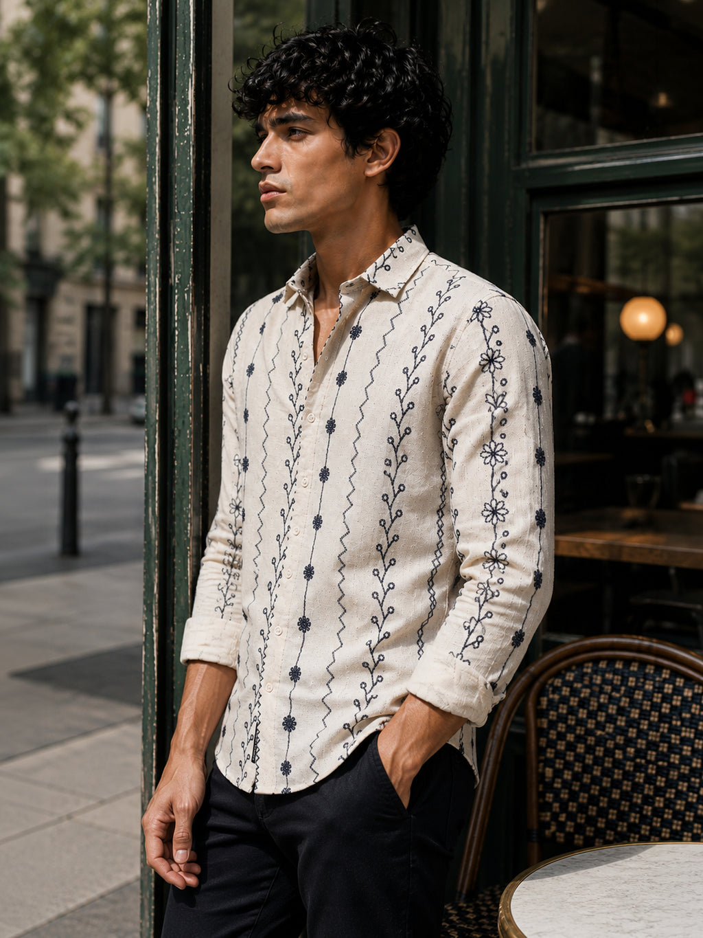 CAHOOT Men's Off-White Embroidered Shirt - view 2