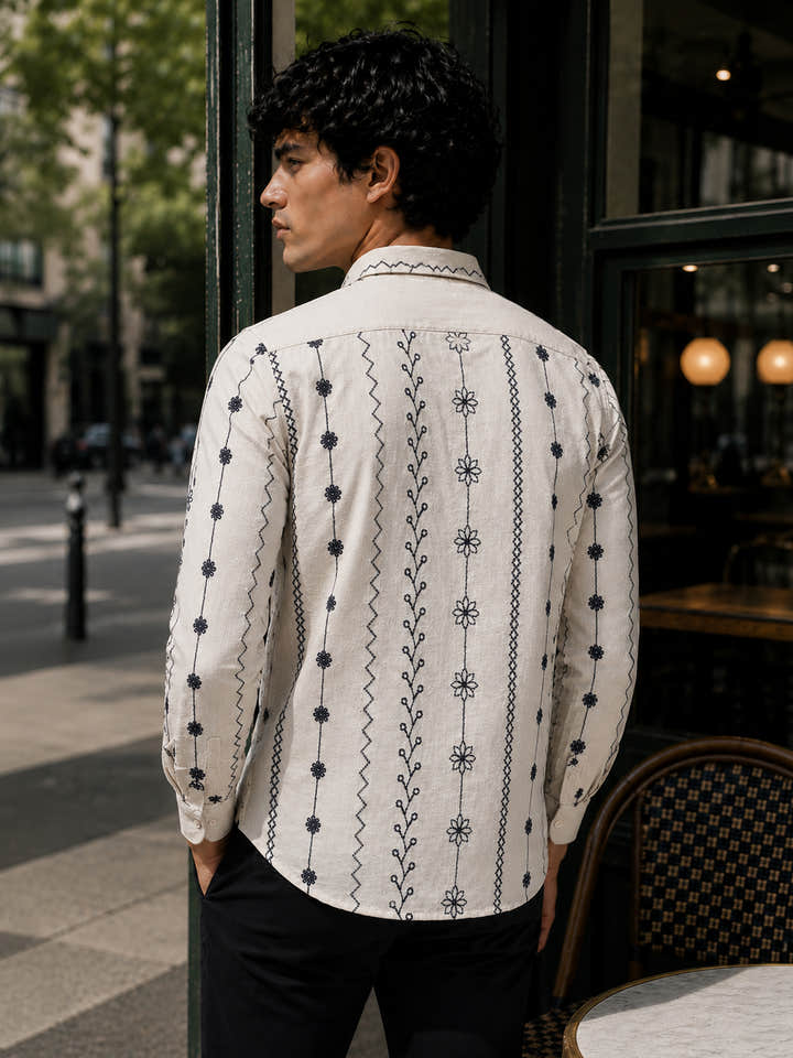 CAHOOT Men's Off-White Embroidered Shirt - view 3