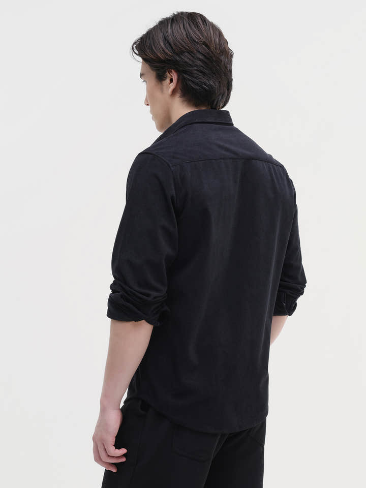 Solid Textured Regular Fit Shirt