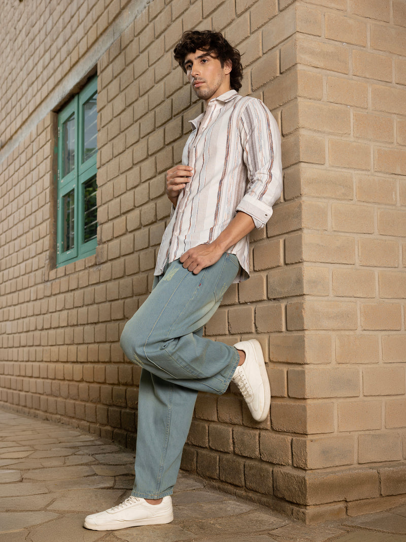 CAHOOT Men's Multicolour Striped Shirt - view 6