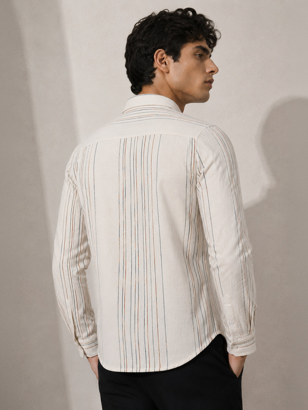 CAHOOT Men's Off-White Striped Shirt - view 3