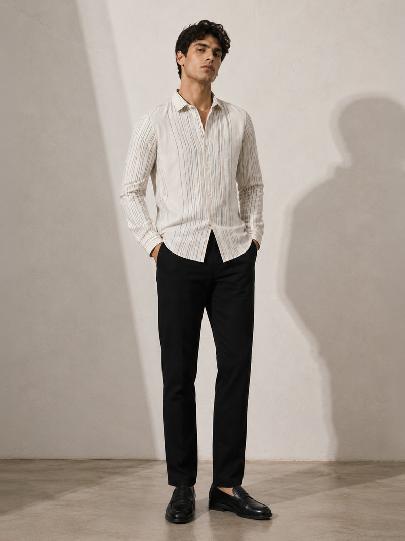 CAHOOT Men's Off-White Striped Shirt - view 4