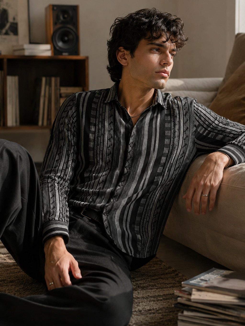 CAHOOT Men's Black Striped Shirt - view 1