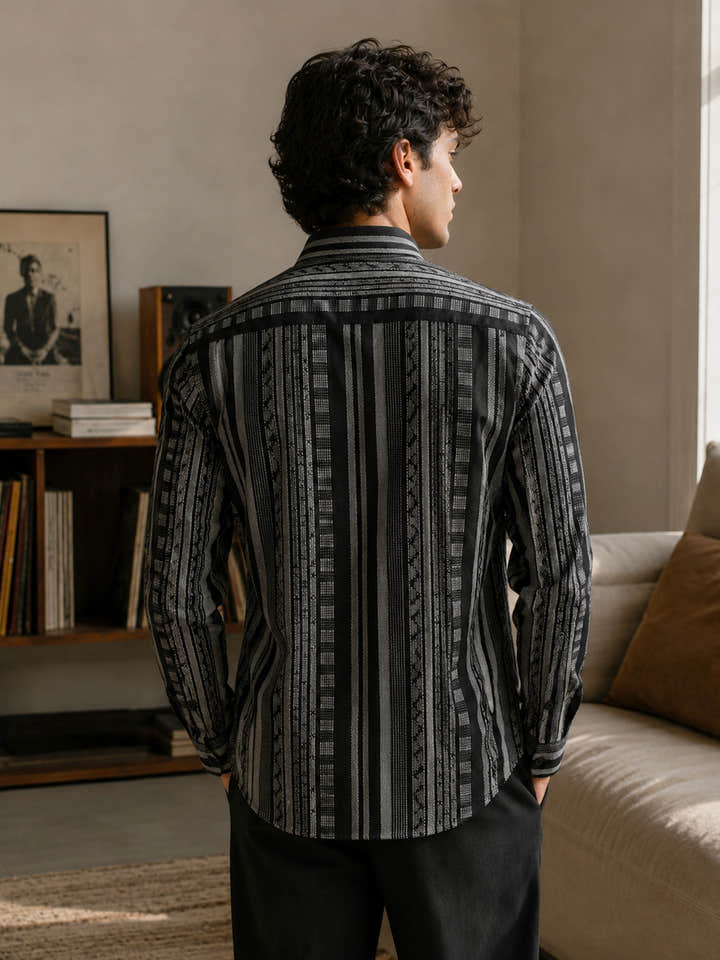 CAHOOT Men's Black Striped Shirt - view 3