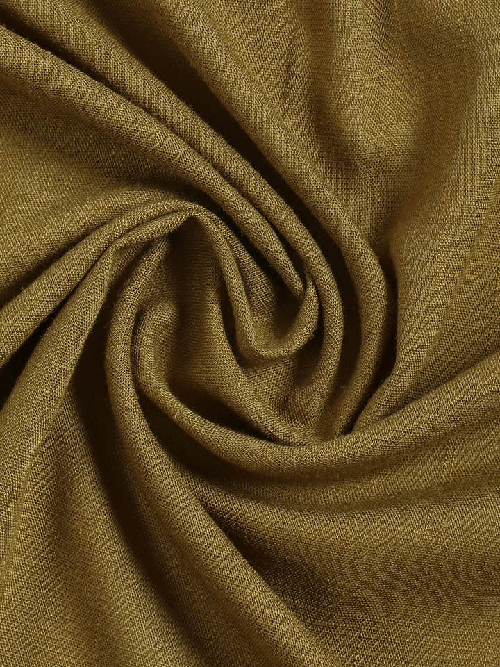 Olive Viscose Cotton Shirt with Printed Under-Collar