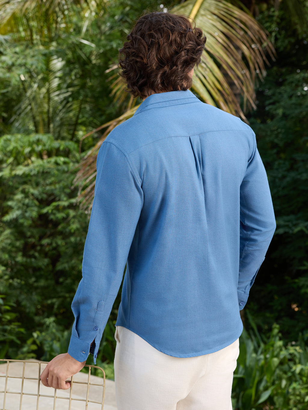 CAHOOT Men's Blue Solid Shirt - view 4