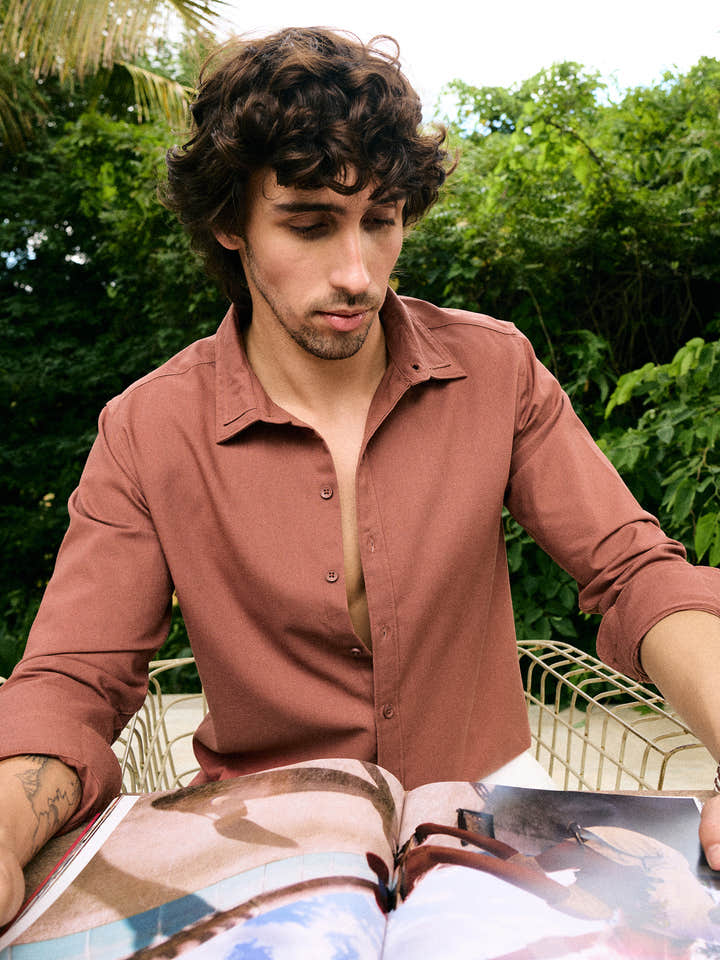 CAHOOT Men's Red Solid Shirt - view 8