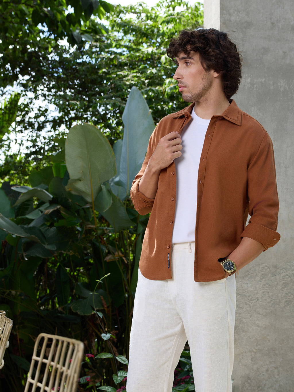 CAHOOT Men's Brown Solid Shirt - view 6