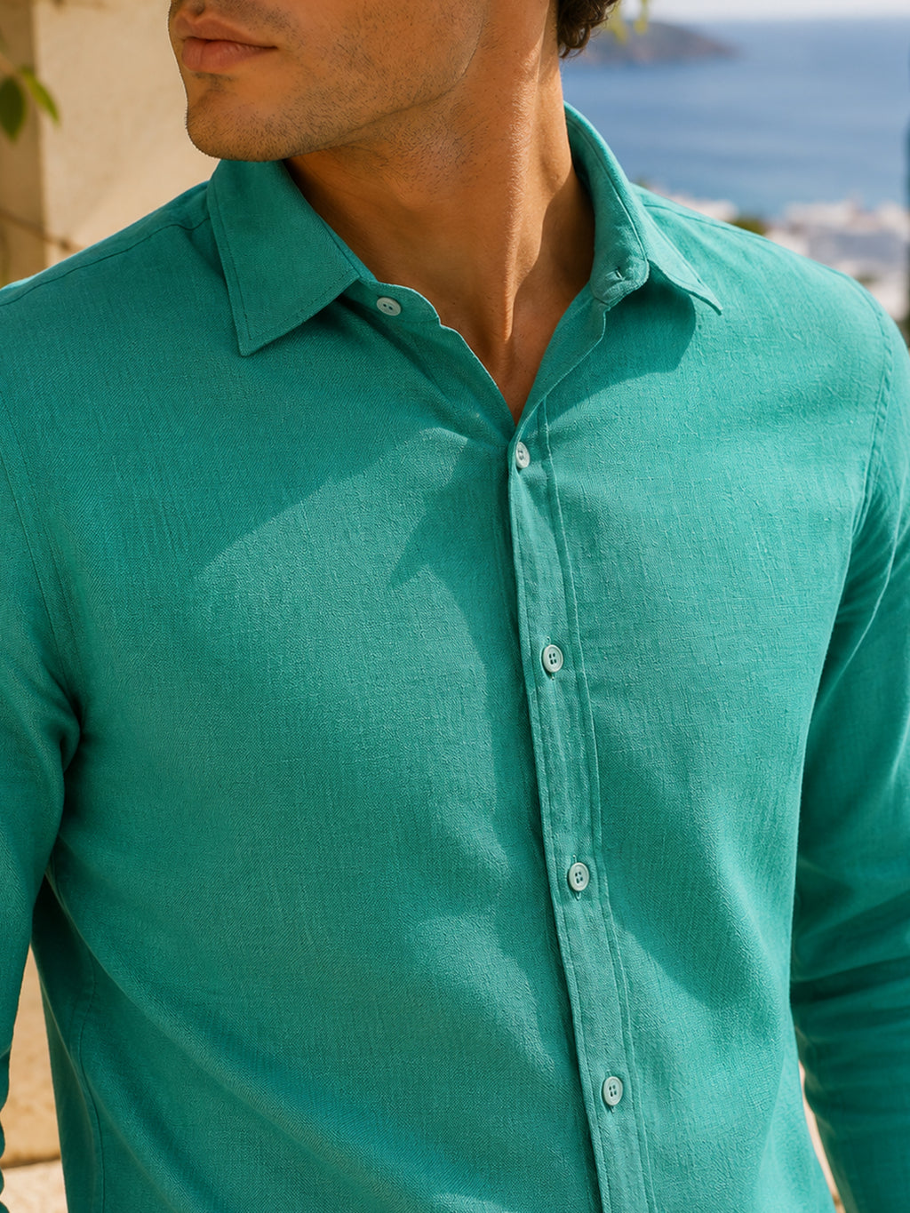 CAHOOT Men's Green Solid Shirt - view 6