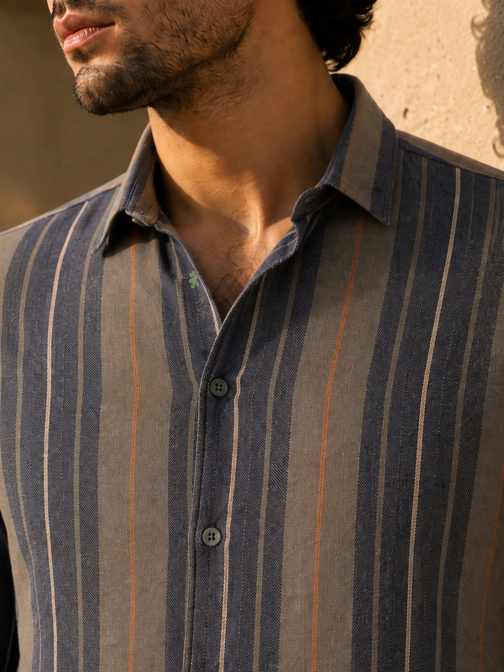 CAHOOT Men's Multicoloured Striped Cotton Regular Fit Shirt - view 5