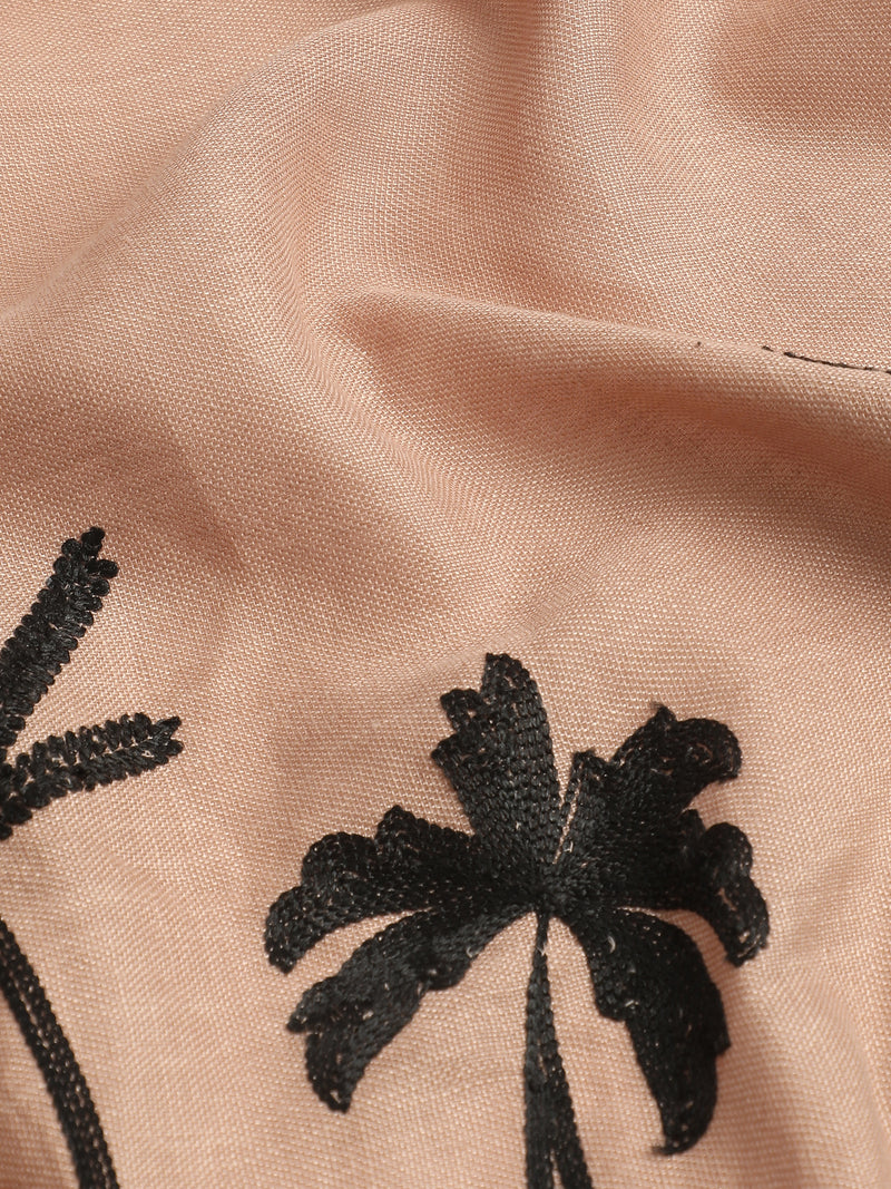 CAHOOT Men's Light Pink Botanical Placement Embroidered Shirt - view 7