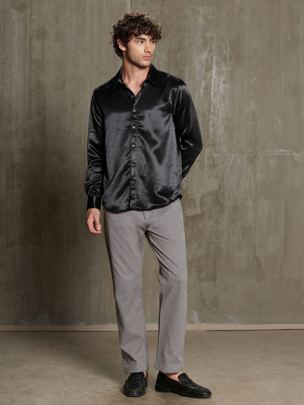 Cahoot Men's Black Satin Shirt - view 5