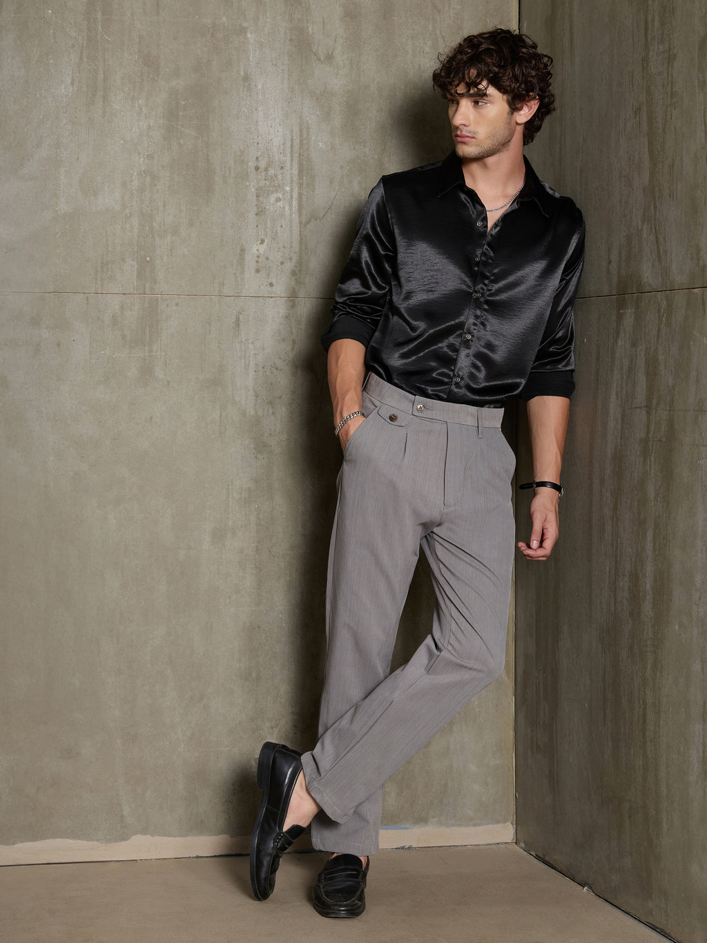 Cahoot Men's Black Satin Shirt - view 6