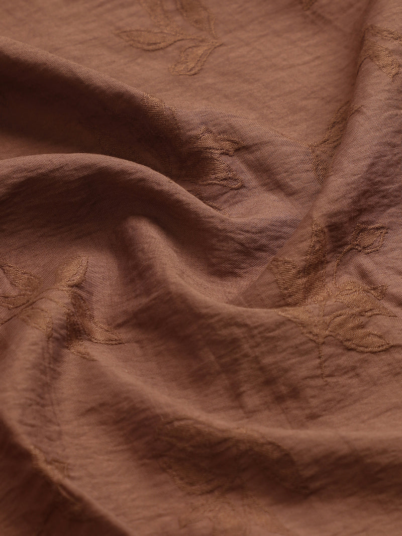 CAHOOT Men's Brown Viscose Nylon Jacquard Regular Fit Shirt - view 8
