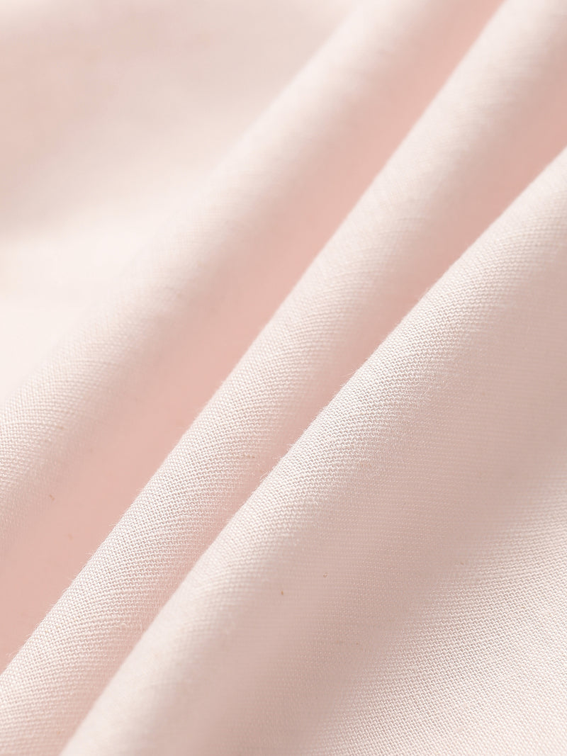 CAHOOT Men's Solid Pink Mandarin Collar Cotton Shirt - view 7