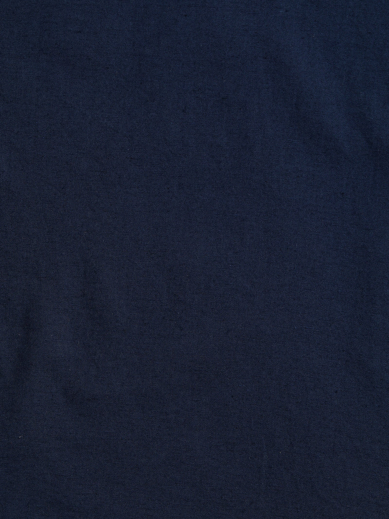 CAHOOT Men's Solid Navy Mandarin Collar Cotton Shirt - view 8
