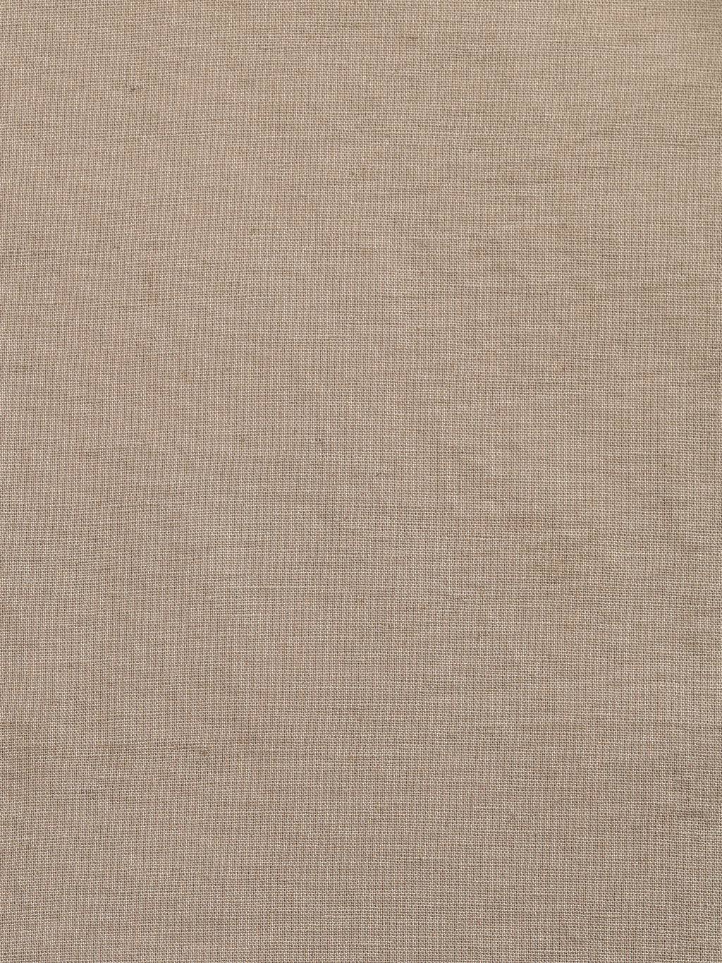 CAHOOT Men's Solid Beige Mandarin Collar Cotton Shirt - view 7