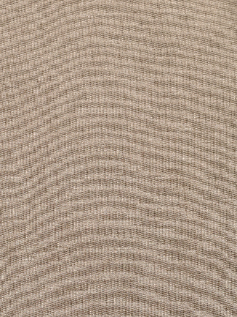 CAHOOT Men's Solid Beige Mandarin Collar Cotton Shirt - view 7