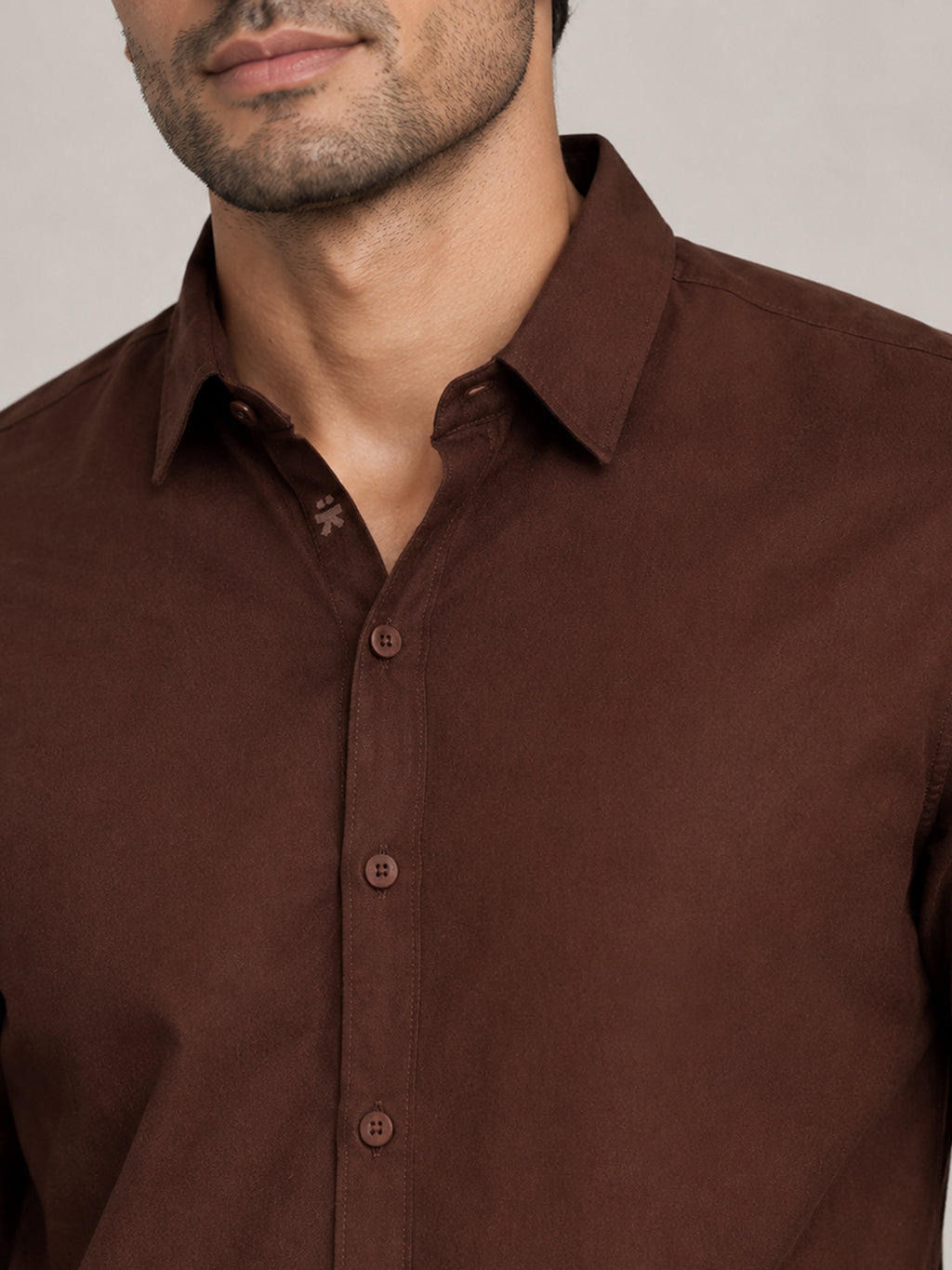 CAHOOT Men's Brown Shirt With Contrast Suede Elbow Patch - view 5
