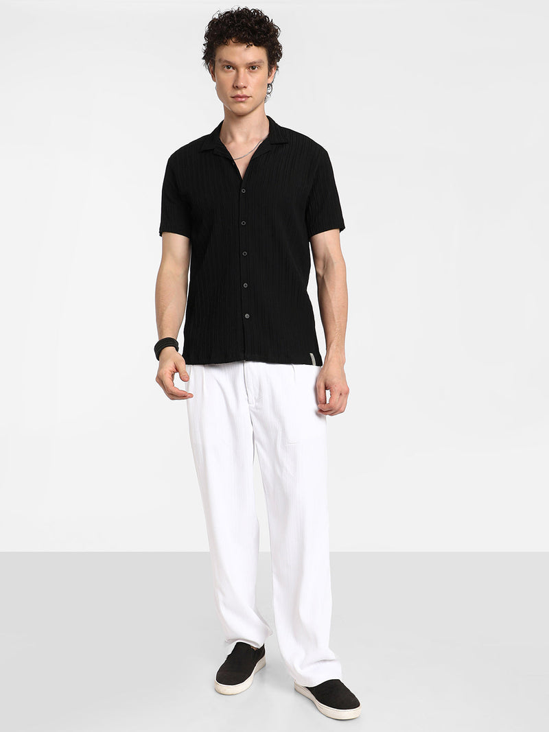 Self-Design Striped Shirt