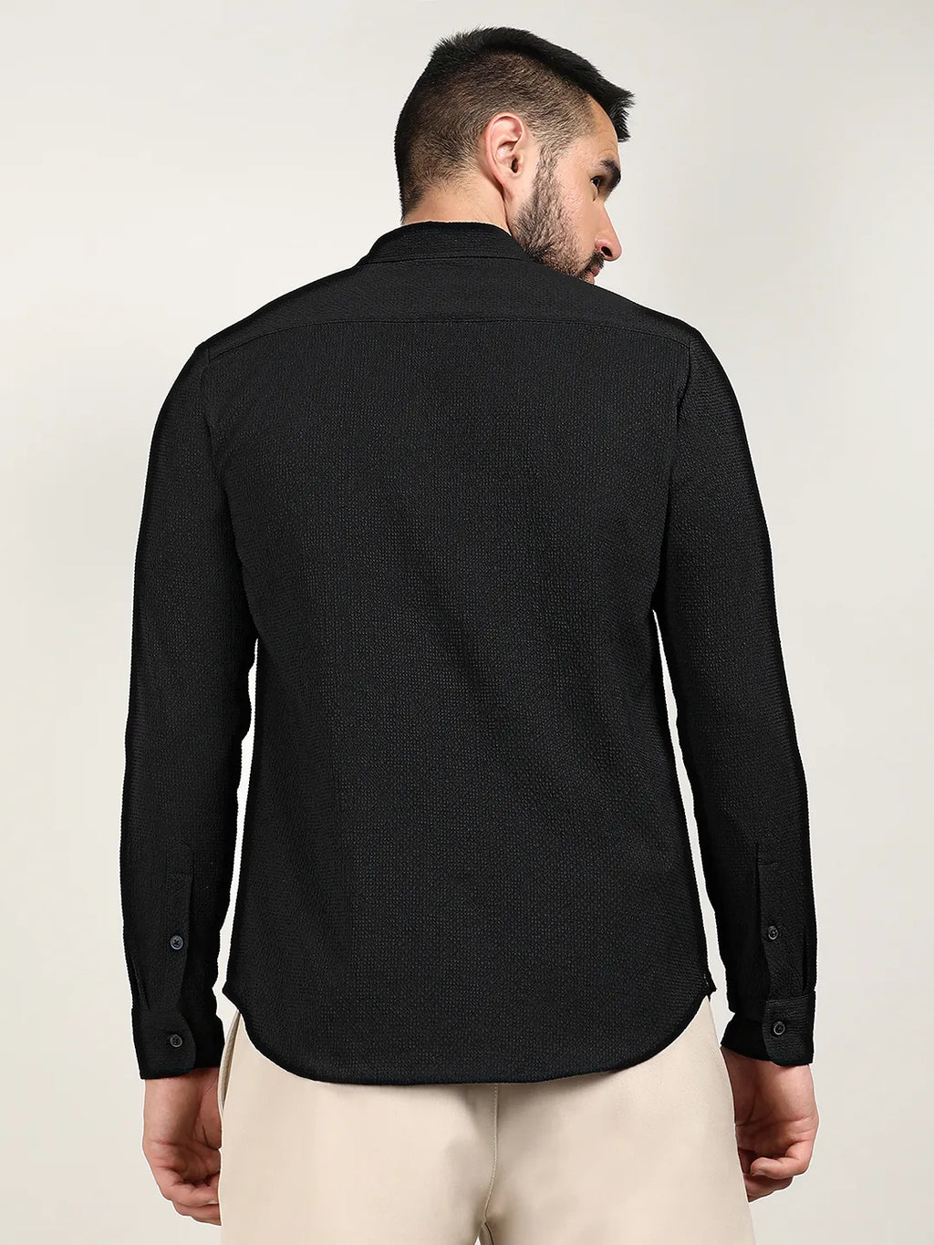 Embossed Micro Check Shirt