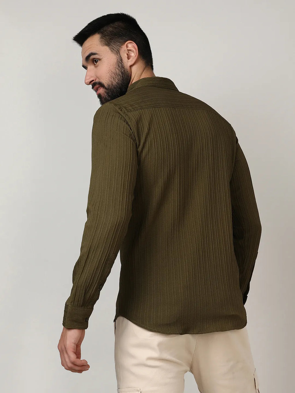 Self-Design Striped Shirt