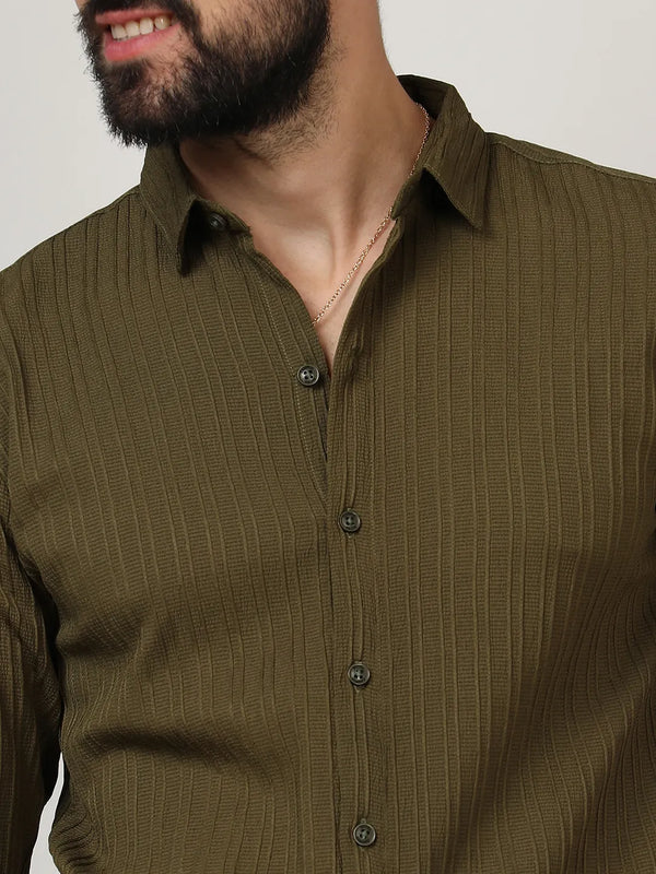 Self-Design Striped Shirt