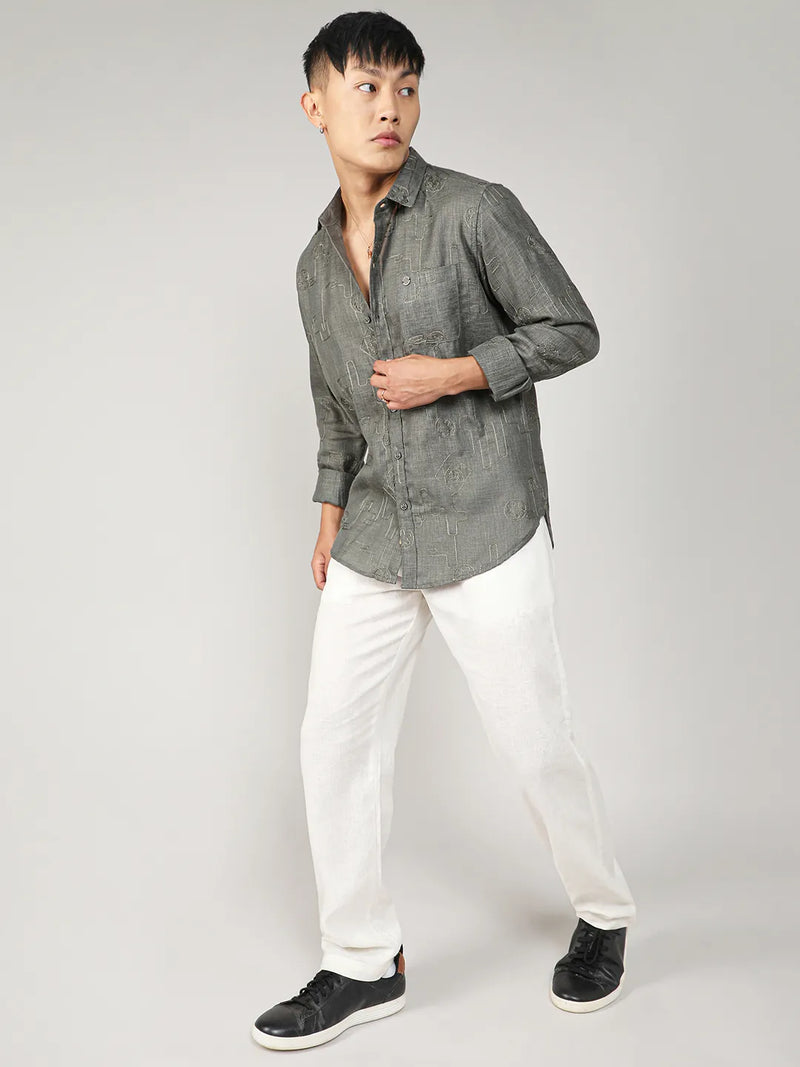 Embroidered One-Lined Shirt