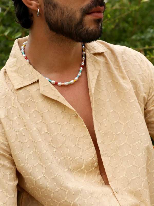 Embroidered Geometric Shirt