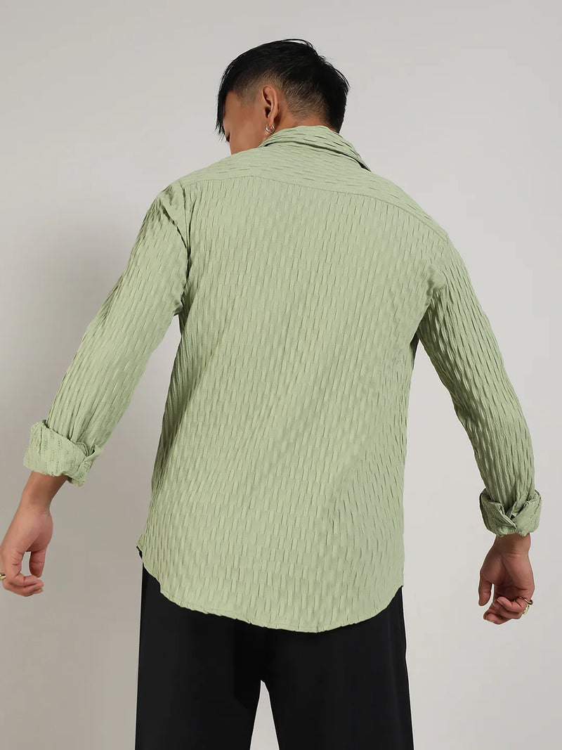 Crinkled-Weave Shirt