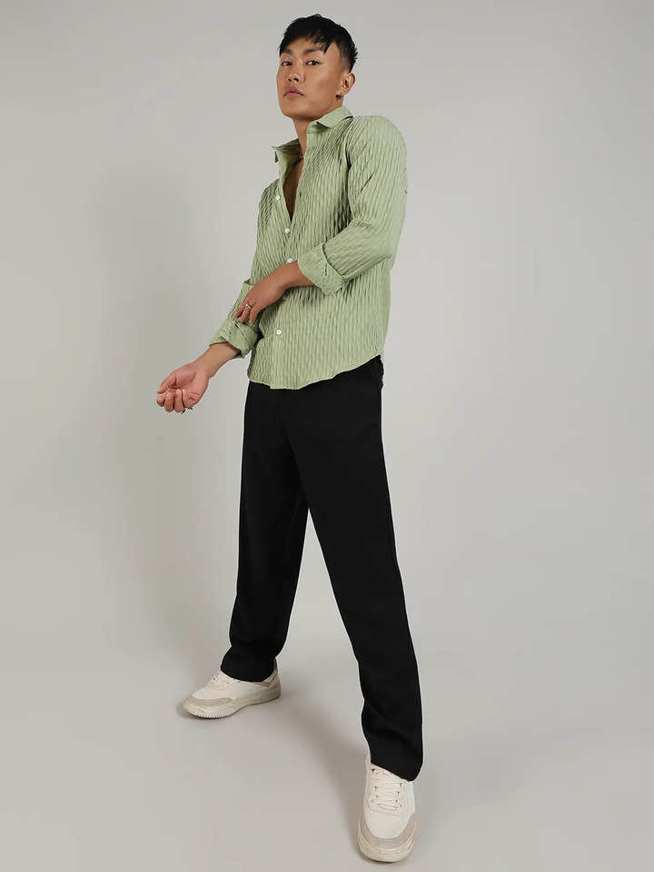 Crinkled-Weave Shirt