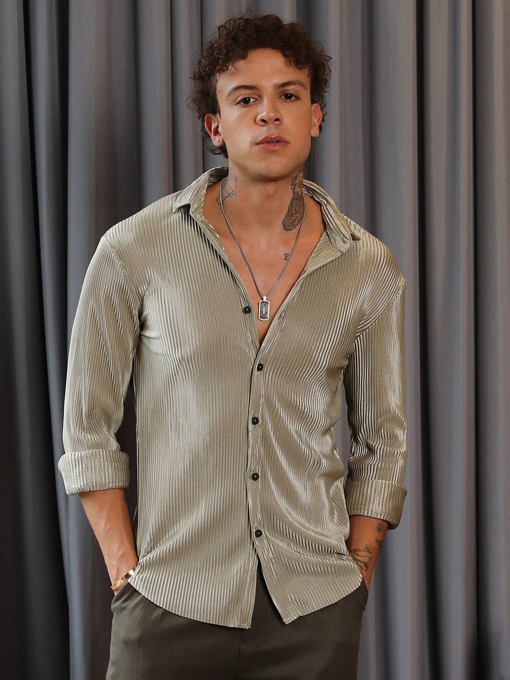 Pleat-Creased Shirt