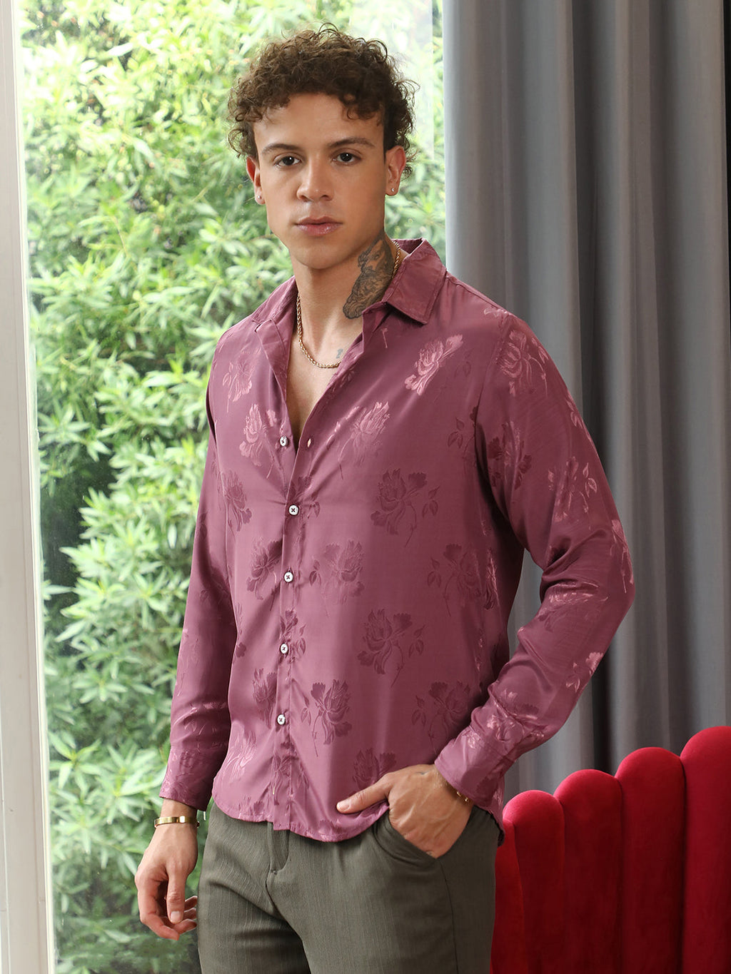 Self-Design Floral Shirt