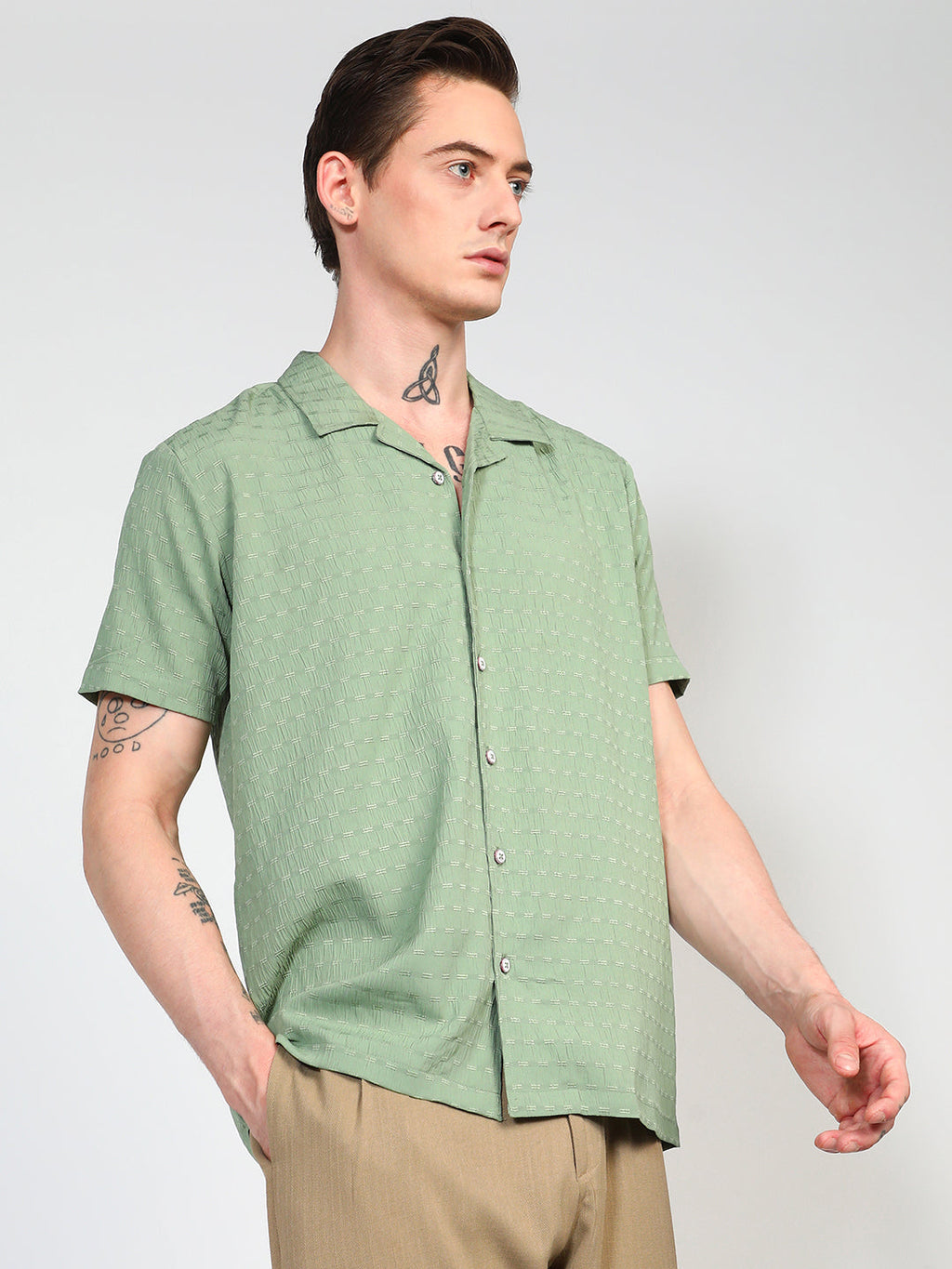 Embroidered Creased Shirt