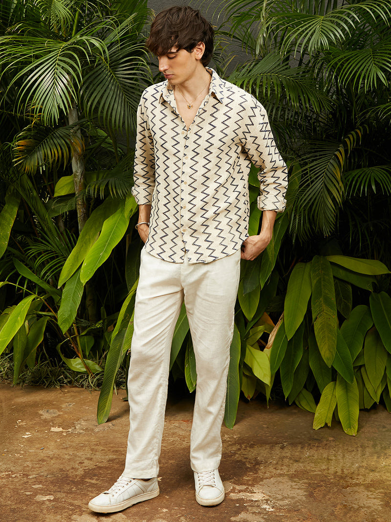 Zig-Zag Knit Shirt