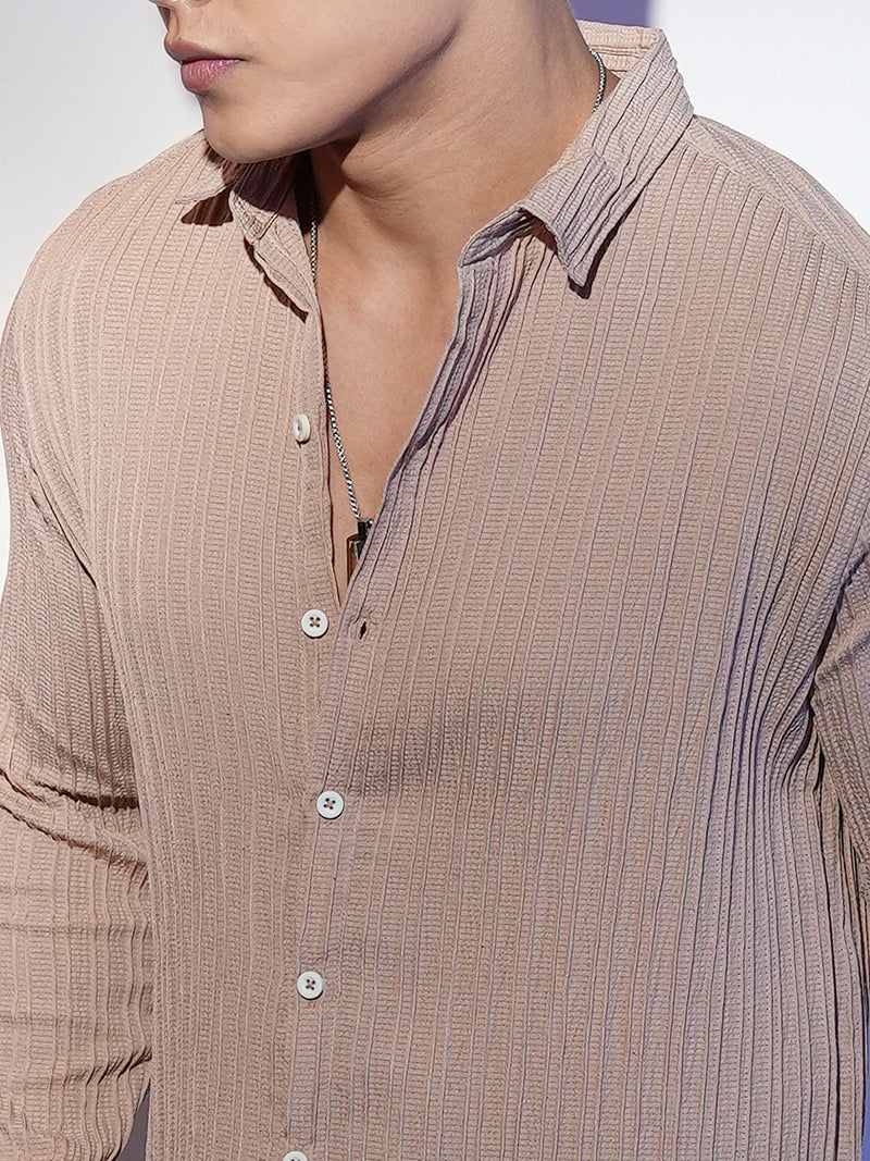 Self-Design Striped Shirt