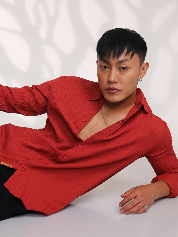 Self-Design Striped Shirt