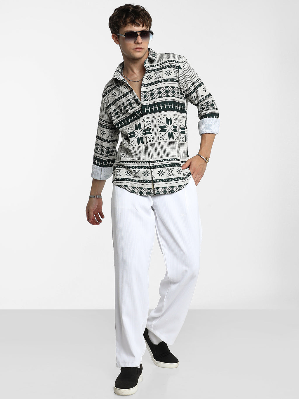 Geometric Seersucker Shirt