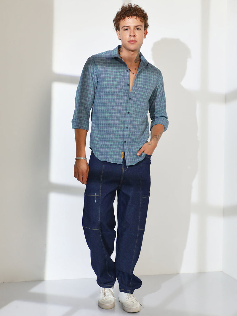 Micro-Tartan Plaid Shirt