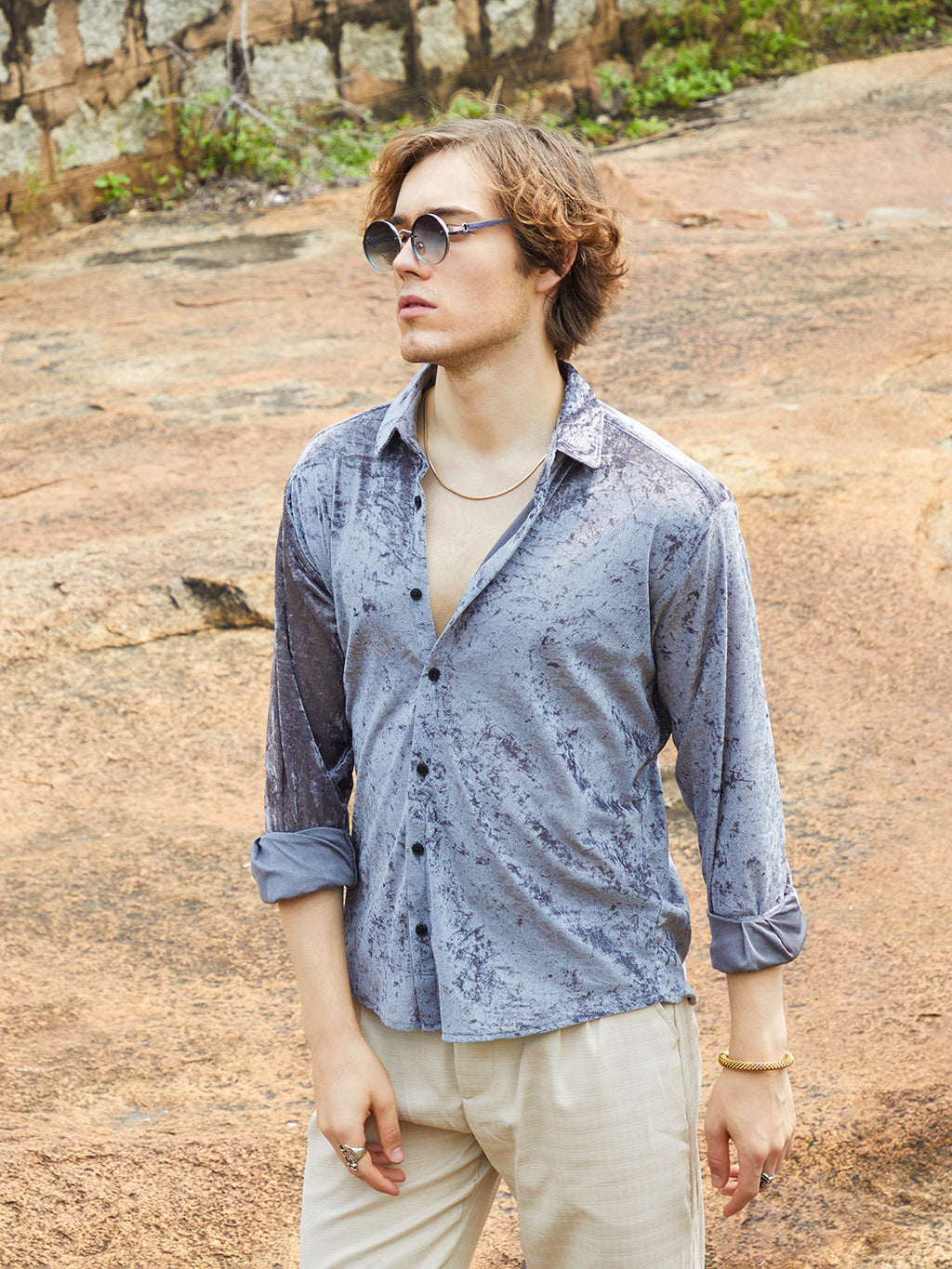Solid Velvet Shirt