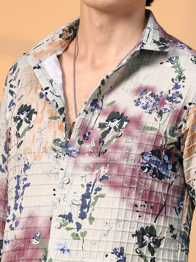 Floral-Waffle Shirt