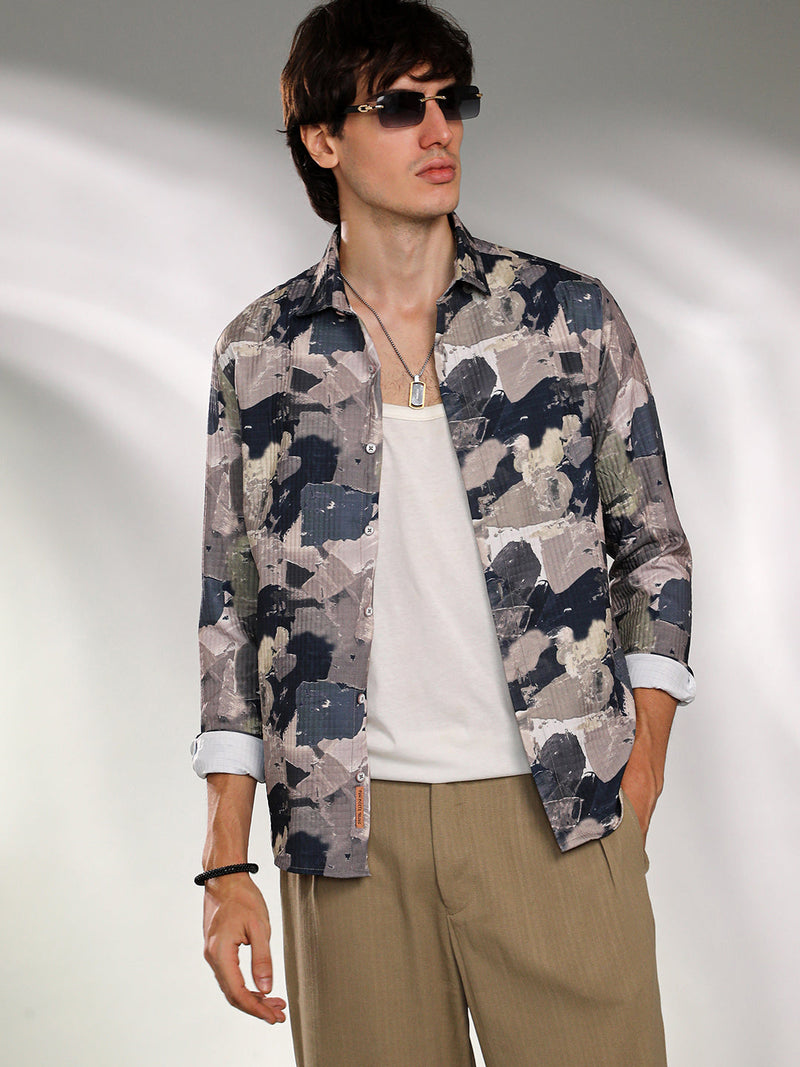 Splotch-Textured Shirt