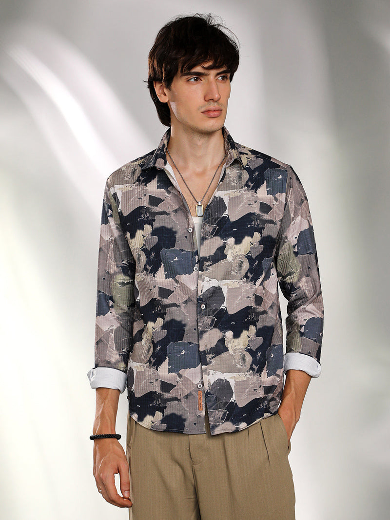 Splotch-Textured Shirt