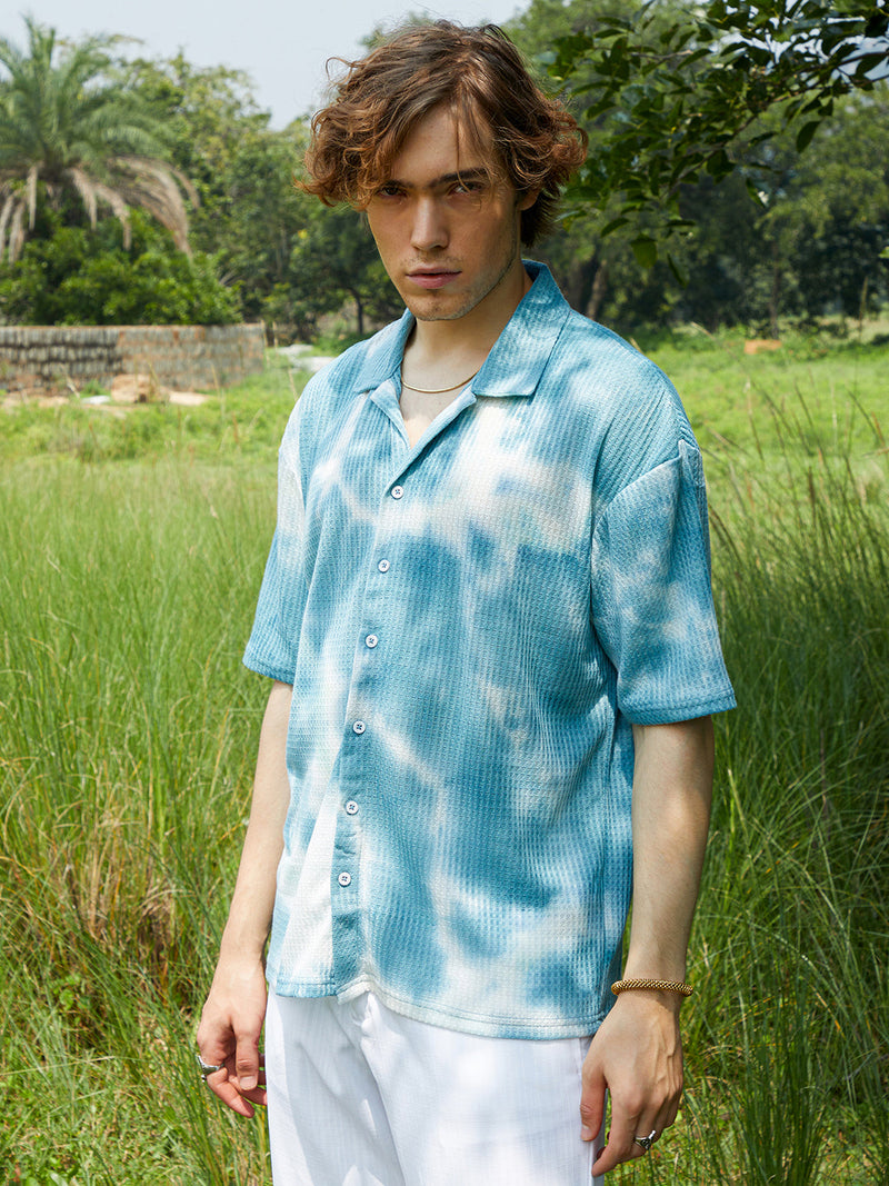 Tie-Dye Waffle Oversized Shirt