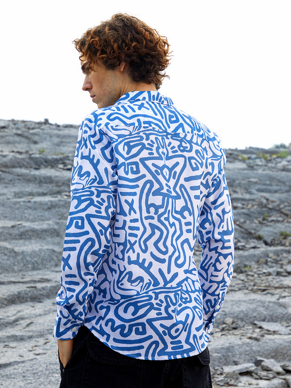 Contrast Graffiti Shirt