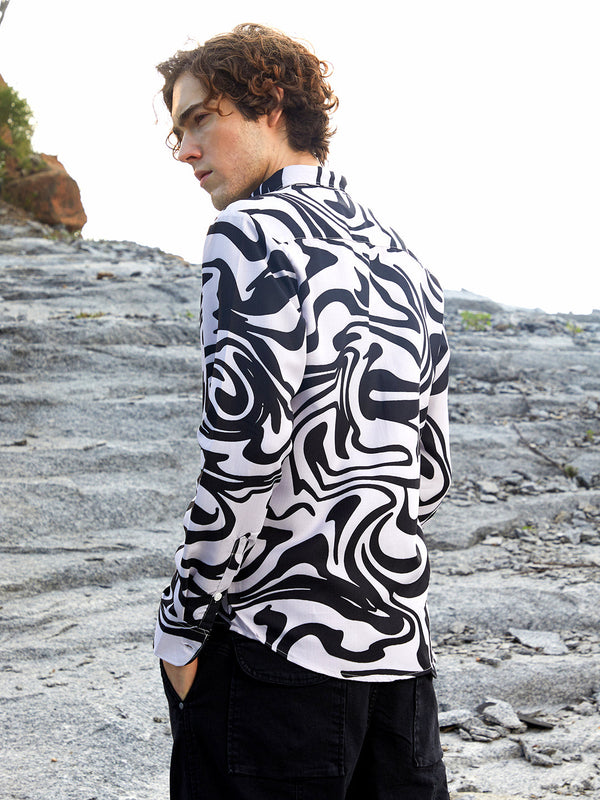 Contrast-Fluid Shirt