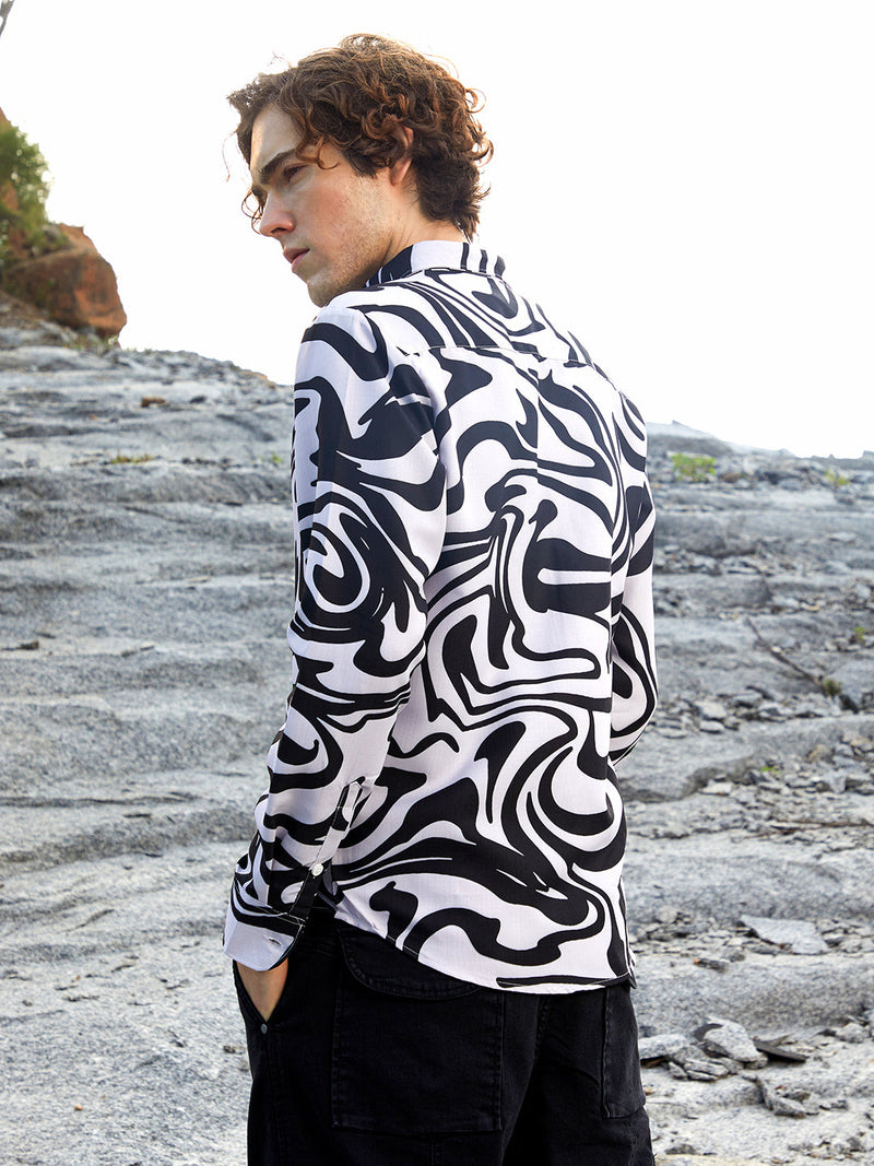 Contrast-Fluid Shirt