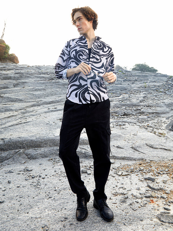 Contrast-Fluid Shirt